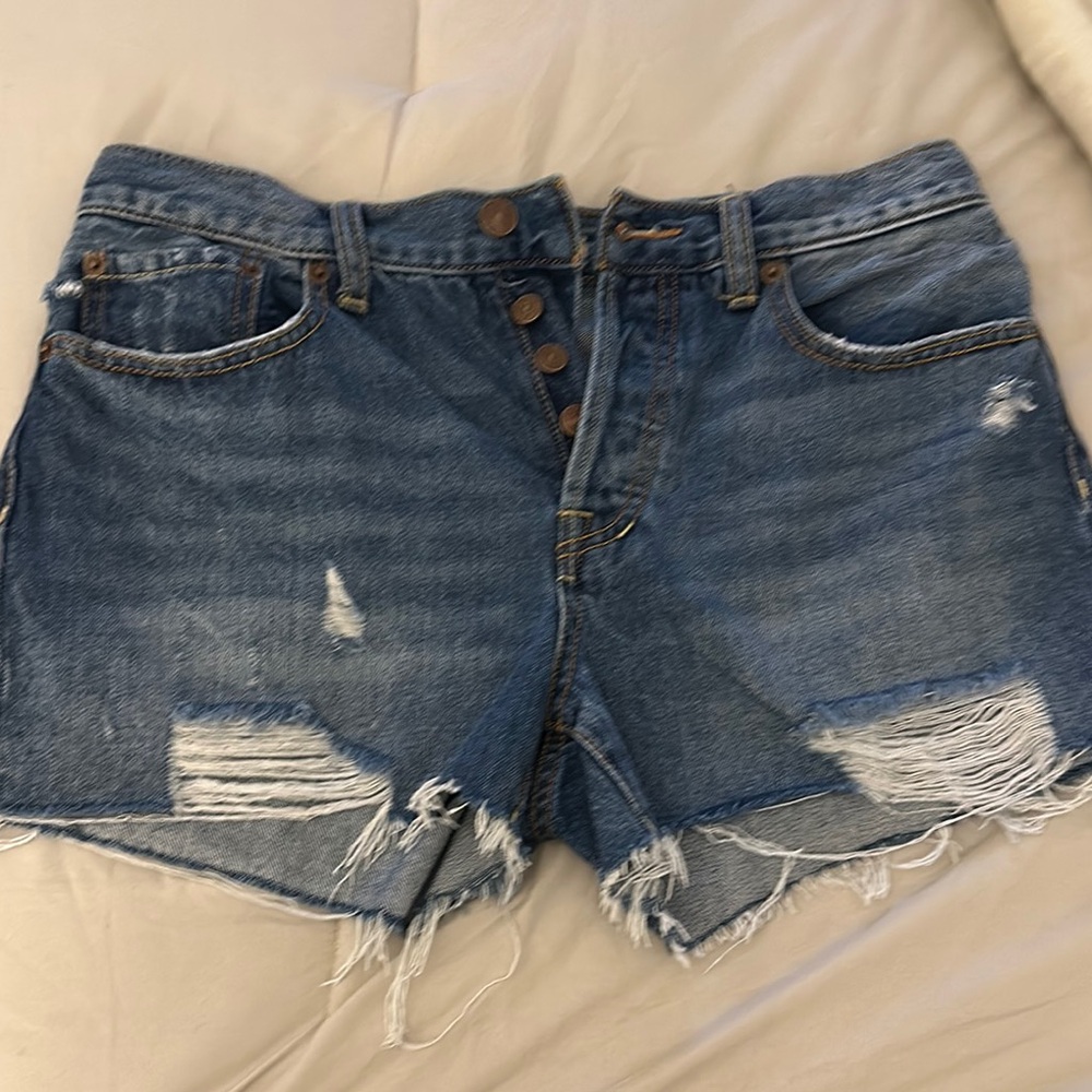 Urban Outfitters Light Blue Distressed Jean Shorts